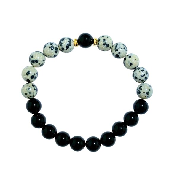 Jewelry - NATURAL ONYX/DALMATIAN JASPER BRACELET